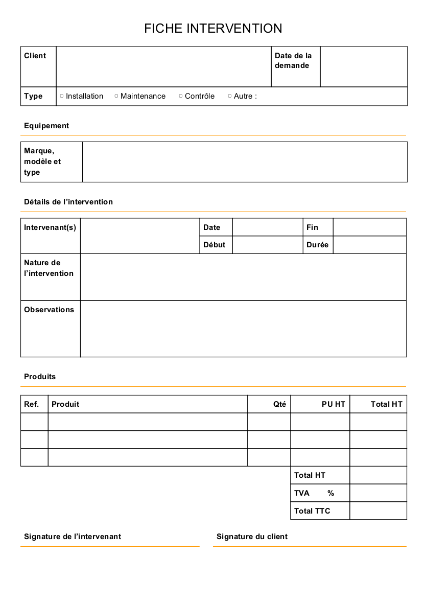 Rapport Dintervention Maintenance Exemple